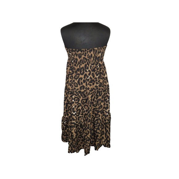 Shein Women's Leopard Smocked Maxi Dress Plus Size 3X - Picture 7 of 9
